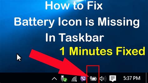 Fix Battery Icon Missing From Taskbar Windows 10 7 8 Battery Icon