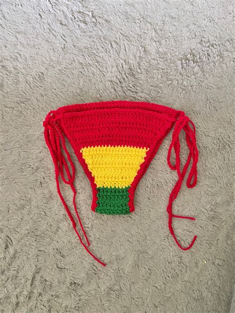 crochet rasta bikini top crochet cari bra jamaican crochet etsy