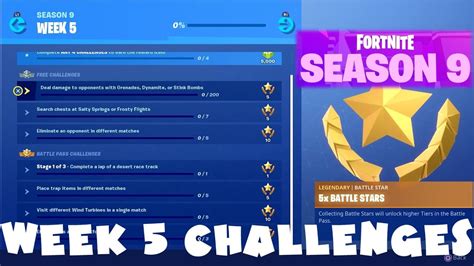Chapter 1 All Week 5 Season 9 Challenges Guide Fortnite Battle