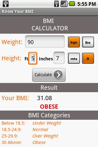 Know Your BMI - Android Apps