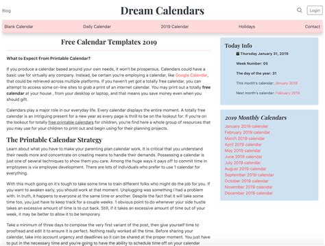 2024 Calendars Printable Yearly And Monthly Dream Calendars