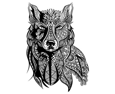 Mandala Wolf Drawing Free Download On Clipartmag