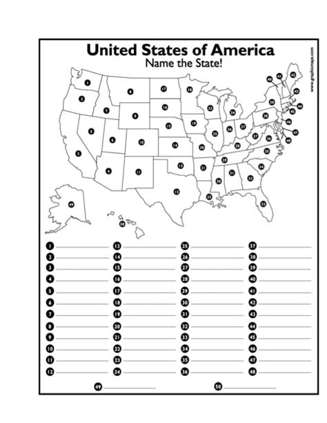 31 Name The States Worksheet Worksheet Project List