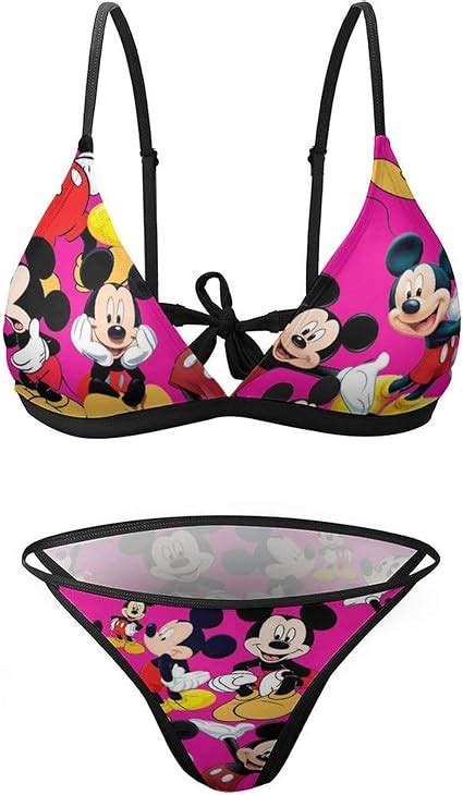 Amazon Com Mickey Mouse Women S Sexy Bikini Swimsuit Adjustable My