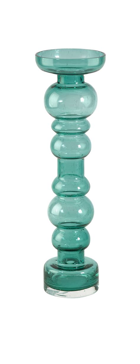green glass candle holder by home element holle stewart design