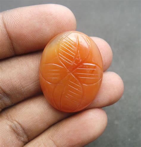 Orange Onyx Oval Gemstone Orange Onyx Gemstone Natural Orange Etsy