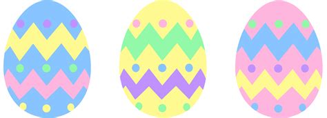 Three Pastel Colored Easter Eggs Free Clip Art