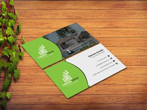 Green View Hotel Business Card Design | TechMix