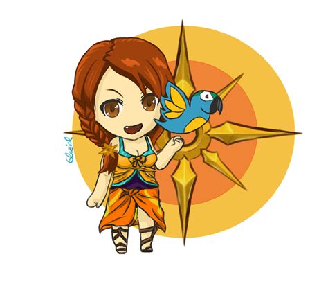 Pool Party Leona Chibi Feat Twitter Parrot By Glaziol On Deviantart