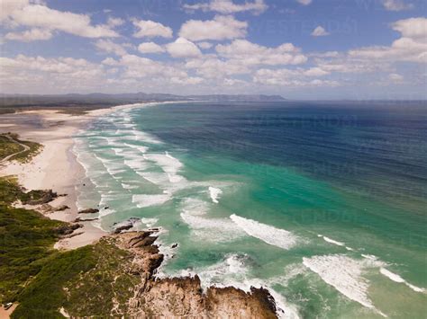 Aerial View Of Hermanus With Blue Flag Grotto Beach And Walker Bay
