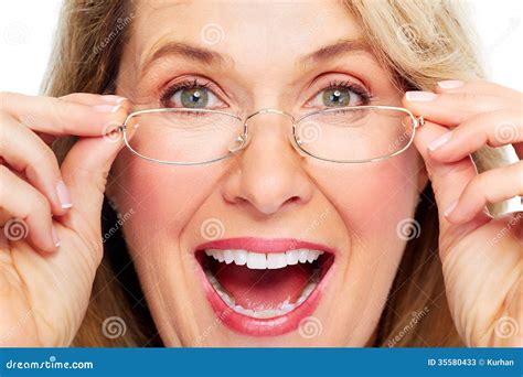 Beautiful Senior Woman Wearing Eyeglasses Stock Image Image 35580433
