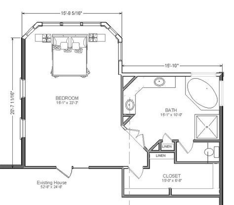 If you are about to build or buy your dream home, taking into account the average bedroom dimensions will ensure you can organize your space. master suite plans | Master Bedroom Addition Suite with ...