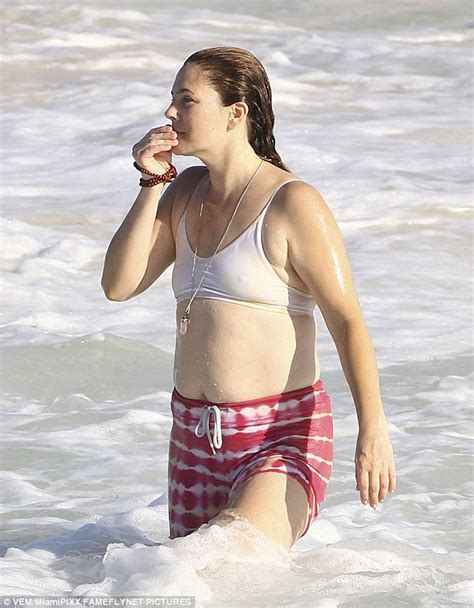 Drew Barrymore Back In A Bathing Suit As She Frolics In The Sea After Losing Lbs Daily Mail