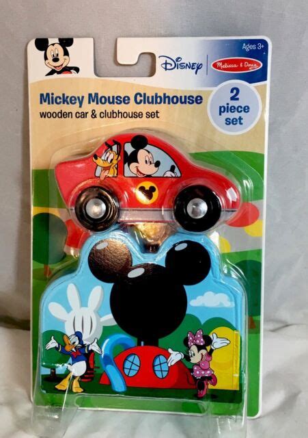 Melissa And Doug Set Of 3 Wooden Vehicles Disney Mickey Mouse Clubhouse