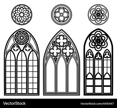 Gothic Windows Of Cathedrals Royalty Free Vector Image