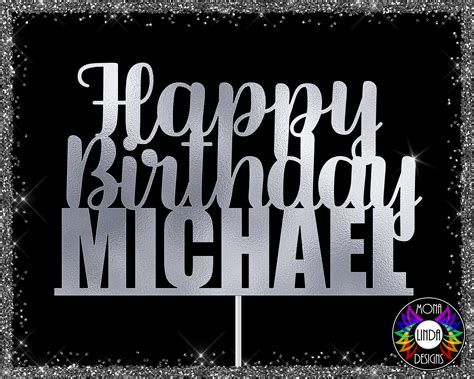Joyeux anniversaire Michael Cake Topper de fichier de - Etsy France