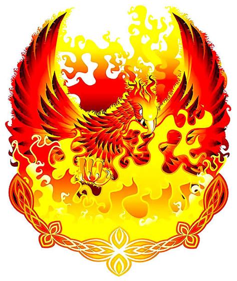 Phoenix In Fire Tattoo Design