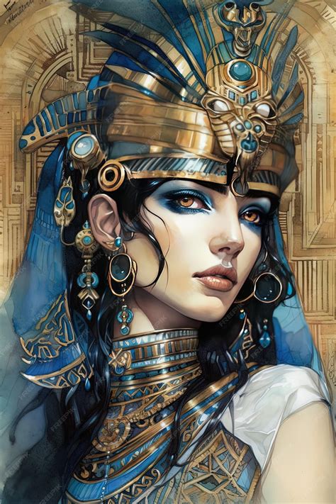 Premium Ai Image Enchanting Egyptian Princess Warrior Dreamlike