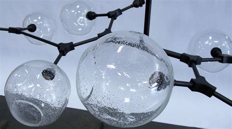Hand Blown Glass Organic Shaped Globes Seeded Bubble Glass