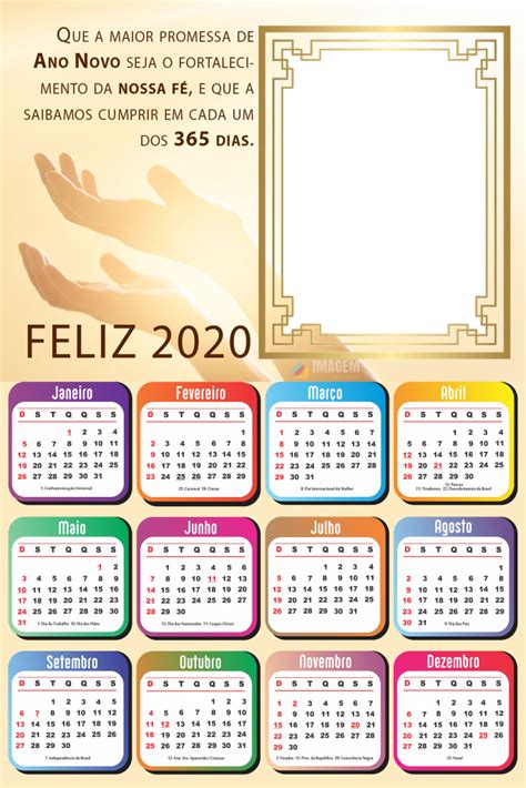 Molduras De Calendário 2020 De Feliz Ano Novo Em Png Imagem Legal