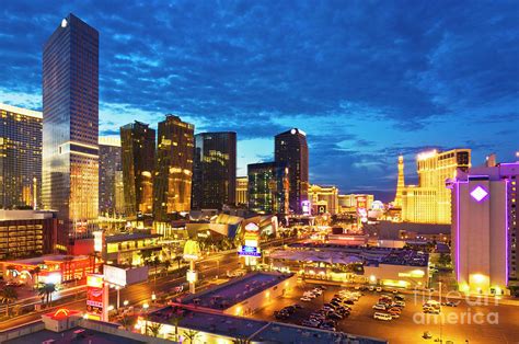 Las Vegas Skyline And Strip At Night Nevada Photograph By Neale And