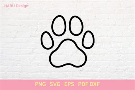 Dog Paw Outline Graphic By Harudesign · Creative Fabrica