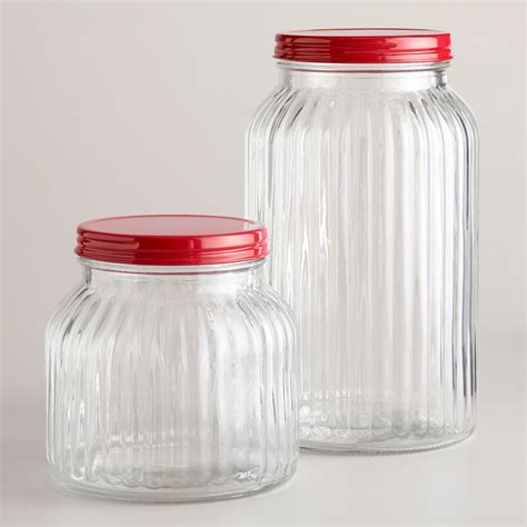Small Ribbed Jar With Lid World Market Jar Vintage Jars Glass Jars