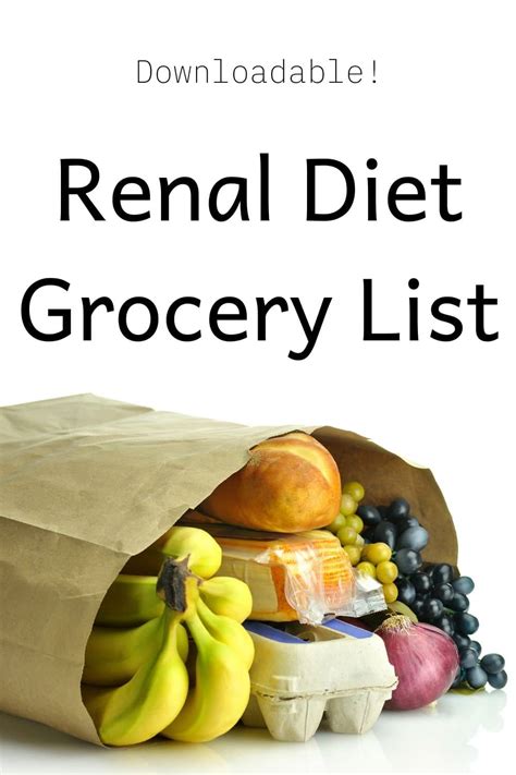 Downloadable Renal Diet Grocery List The Kidney Dietitian