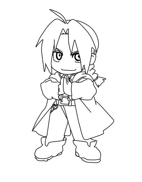 Edward Elric 2 Coloring Page Anime Coloring Pages