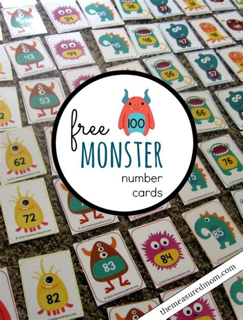 Monster Number Cards 1 130 The Measured Mom