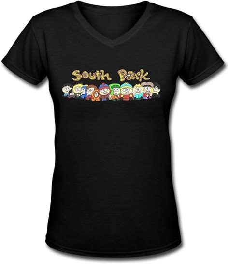 Womens South Park Custom V Neck T Shirt Black Large Amazonca