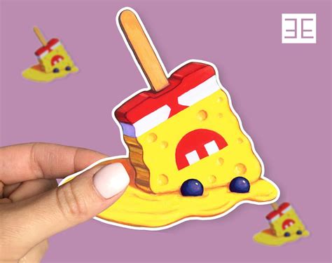 Rétro Spongebob Squarepants Popsicle Ice Cream Sticker Decal Etsy
