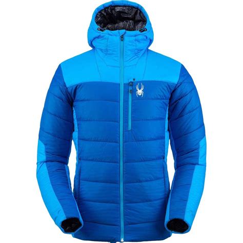 Spyder Synthetic Glissade Hooded Insulated Jacket In Blue For Men Lyst