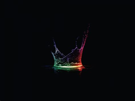Abstract Multicolor Drop Black Background Splashes High Resolution