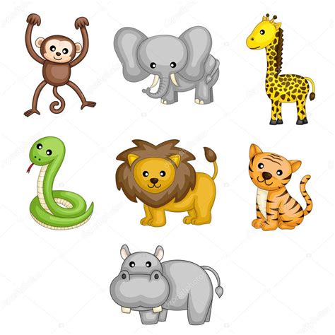 Dibujos Animados De Animales Salvajes — Vector De Stock 10226824