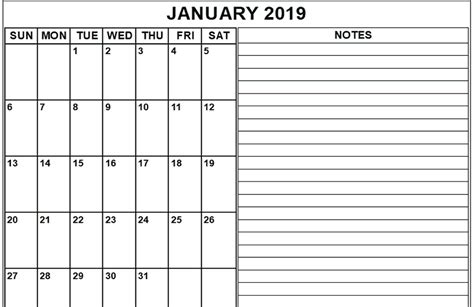 Blank Printable Calendar By Month With Notes Calendar Inspiration