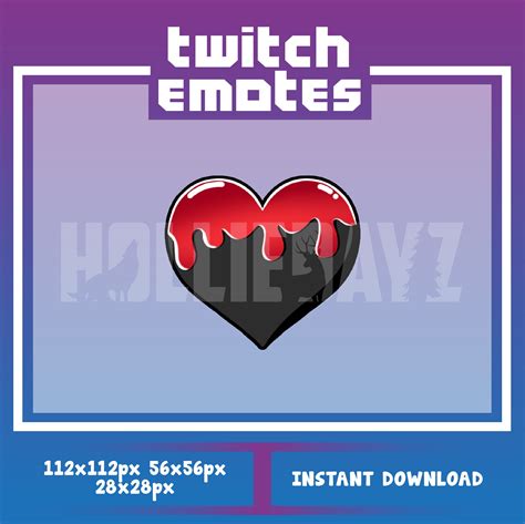Heart Twitch Emote Drip Heart Emote Dripping Heart Emotes Etsy Australia