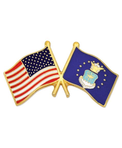 Pinmarts Usa And Us Air Force Crossed Friendship Flag Enamel Lapel