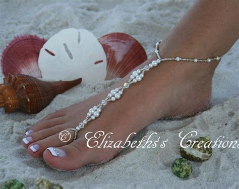 Barefoot Sandal Pearls And Crystals Barefoot Sandal Just For Etsy