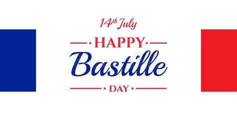Happy Bastille Day 14th July French Holiday Stock Illustration