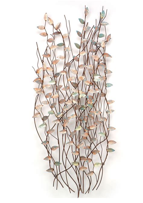 Branches Hand Painted Copper Metal Wall Sculpture Metal Wall