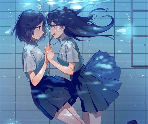 Lesbian Anime Lesbian Couple Kiss Hd Wallpaper Pxfuel