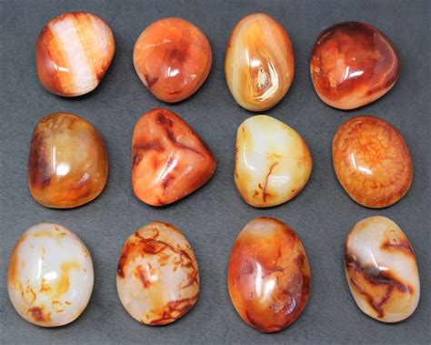 Banded Carnelian Hand Polished Stones Choose How Many Pieces Etsy