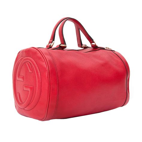 Gucci Red Boston Shoulder Bag At 1stdibs