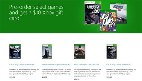 Maybe you would like to learn more about one of these? Microsoft Giving Free Gift Cards with Xbox One and Xbox 360 Game Pre-Orders - Softpedia