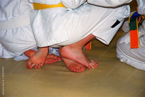 Feet Of Two Boys In Judo Outfit Stock Foto Adobe Stock