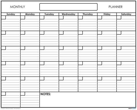 Free Printable Blank Calendar Template Large Printable Blank Calendar