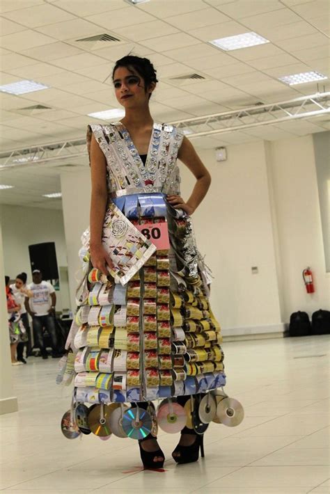 Dress Made From Discarded Materials For Qatars Eco Fashion Show On