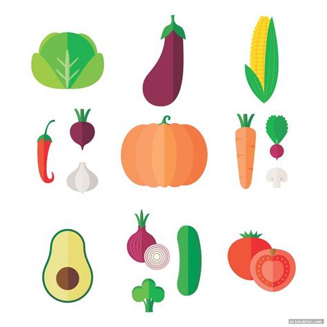 Printable Fruit And Vegetable Templates