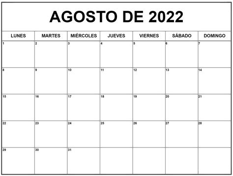 Calendario Agosto 2022 Argentina Con Notas Docalendario